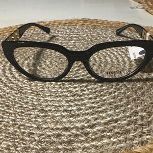 Versace Women's Black and Gold Glasses